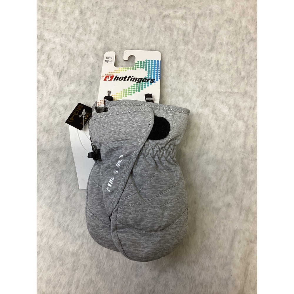 Hotfingers Kids Zip N Slide Waterproof Winter Mittens Grey KC206T Size M 3-4